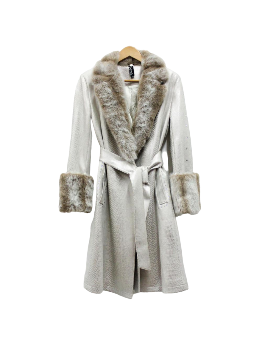 Platinum Cobra Luxe Wrap Coat W Fur Collar & Cuffs – Berek