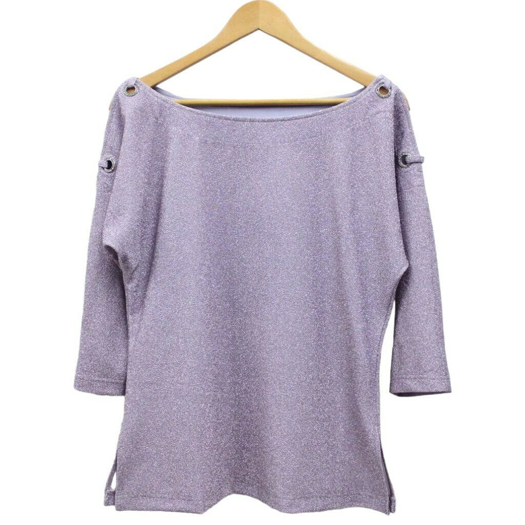 Lavender Metallic Boatneck Top