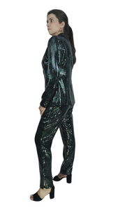 Emerald Glamour Cigarette Pant