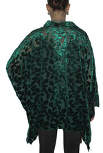 Load image into Gallery viewer, Luxe Leaf Burnout Batwing Tunic Hunter
