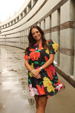 Load image into Gallery viewer, Colorful Floral Burst Dress
