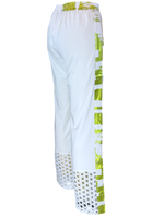 Load image into Gallery viewer, Summer Ponte Pant w Circle lace Trim
