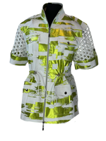 Load image into Gallery viewer, Printed Foil Brush Jacket W Circle Lace
