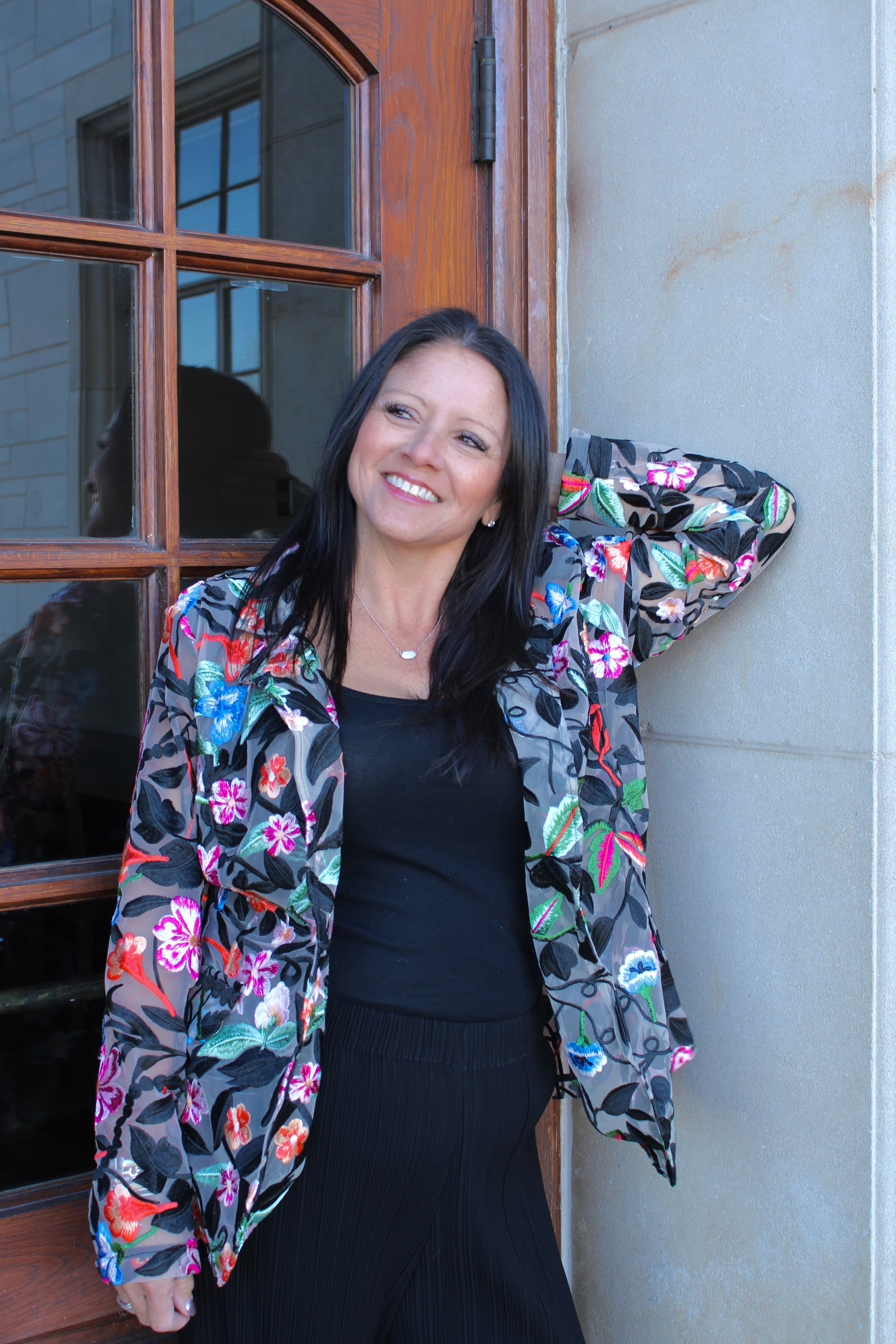 Embroidered Bouquet Blazer