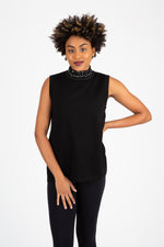 Load image into Gallery viewer, Bejewelled Neck Sleeveless Sweater
