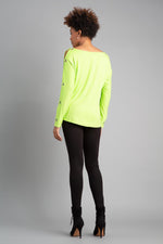 Load image into Gallery viewer, Boatneck Cold shoulder Long Sleeve Rhinestone Top
