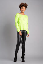 Load image into Gallery viewer, Boatneck Cold shoulder Long Sleeve Rhinestone Top
