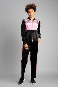 Pink Puff Colorblocked Velour Jacket