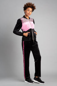Pink Puff Colorblocked Velour Jacket