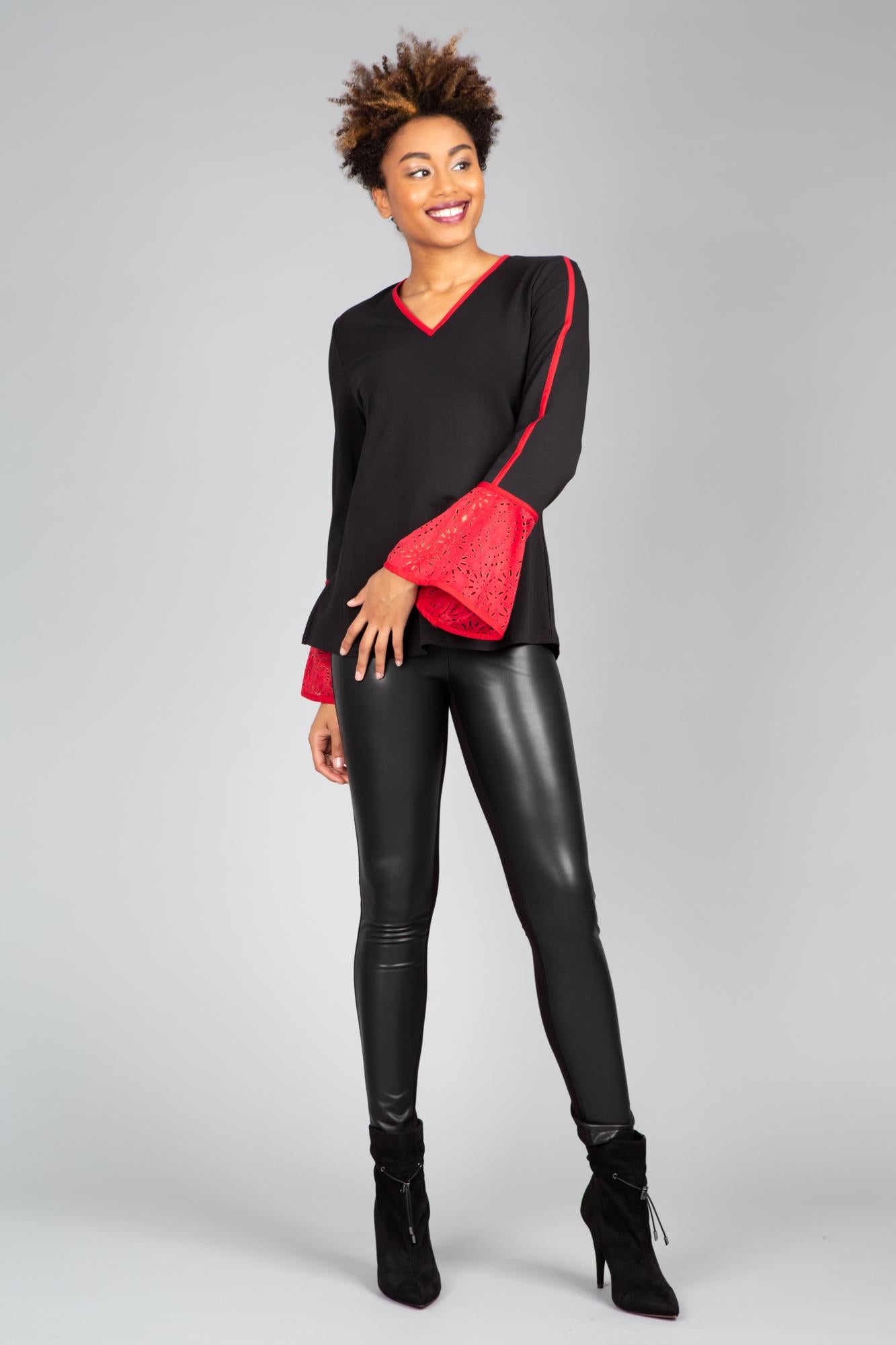 Faux Suede Shimmer Top