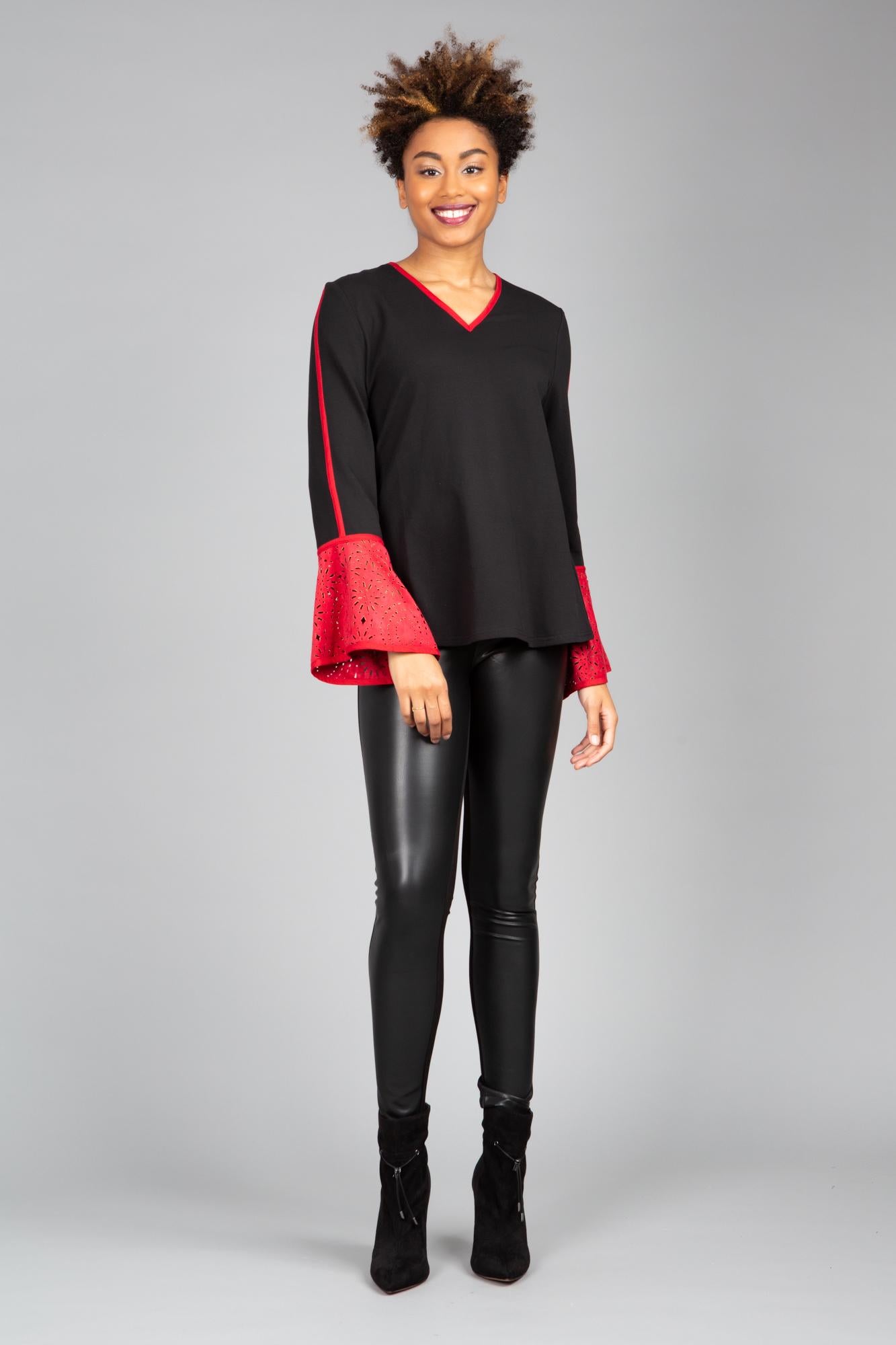 Faux Suede Shimmer Top
