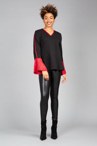 Faux Suede Shimmer Top