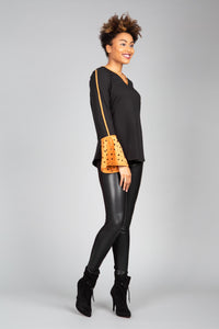 Faux Suede Shimmer Top