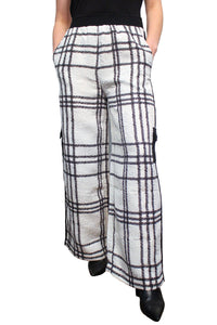 Plaid Textures Palazzo Pant