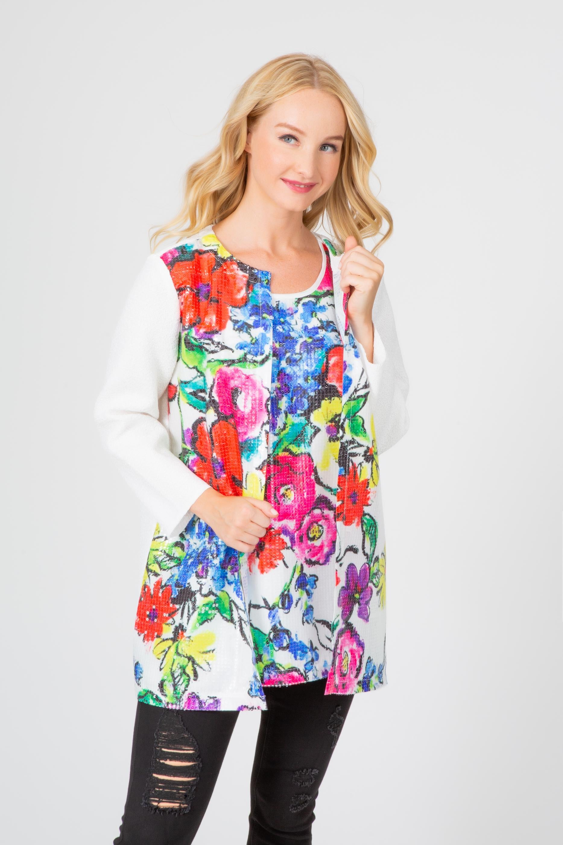 Floral Fantasy Crinkle Jacket