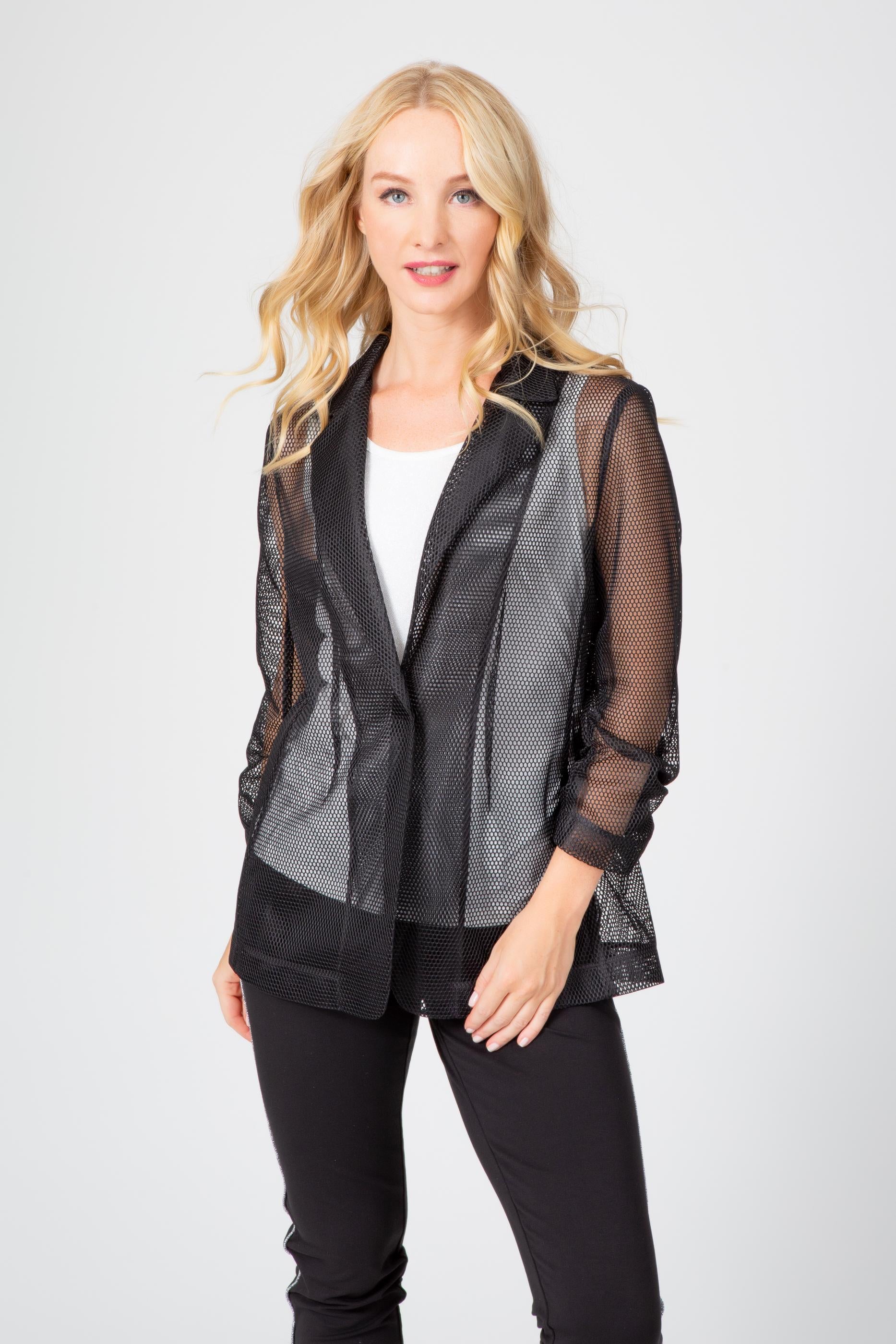 Fun In Mesh Blazer Black