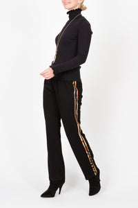 Knit  Pant w/Animal Mix Side Strips