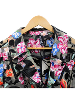 Load image into Gallery viewer, Embroidered Bouquet Hi-Low Moto Jacket
