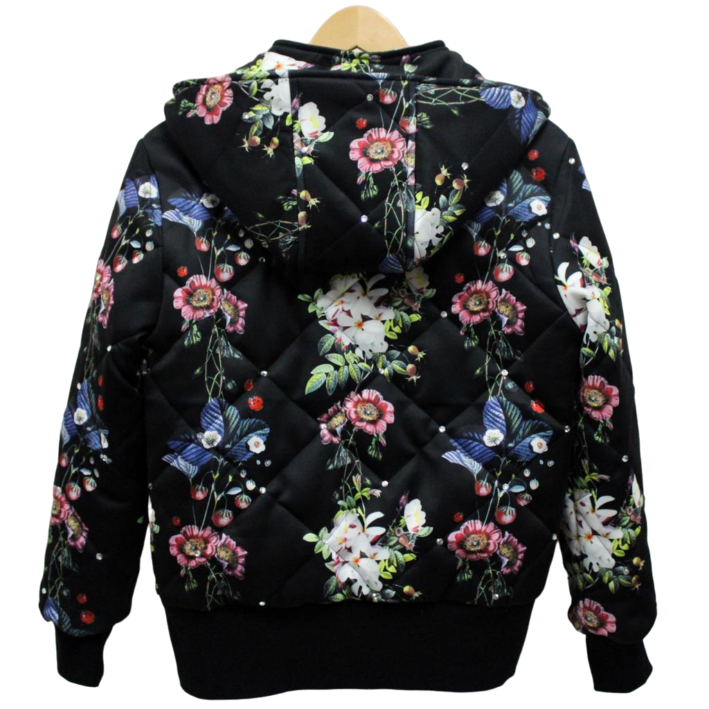 Floral Diamond Trellis Bomber Jacket