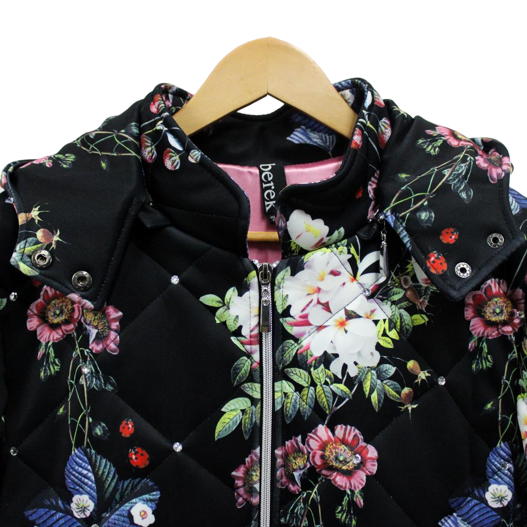 Floral Diamond Trellis Bomber Jacket