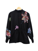 Load image into Gallery viewer, Petals of Color Dolman Sleeve Appliqué Top
