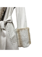 Load image into Gallery viewer, Platinum Cobra Luxe Wrap Coat W Fur Collar &amp; Cuffs
