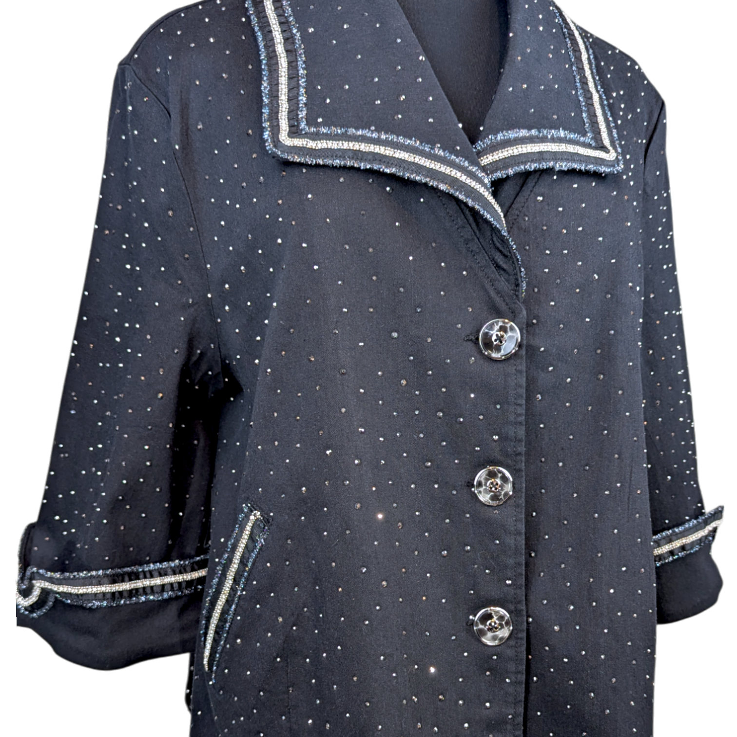 Twinkle Sparkle Easy Swing Denim Jacket