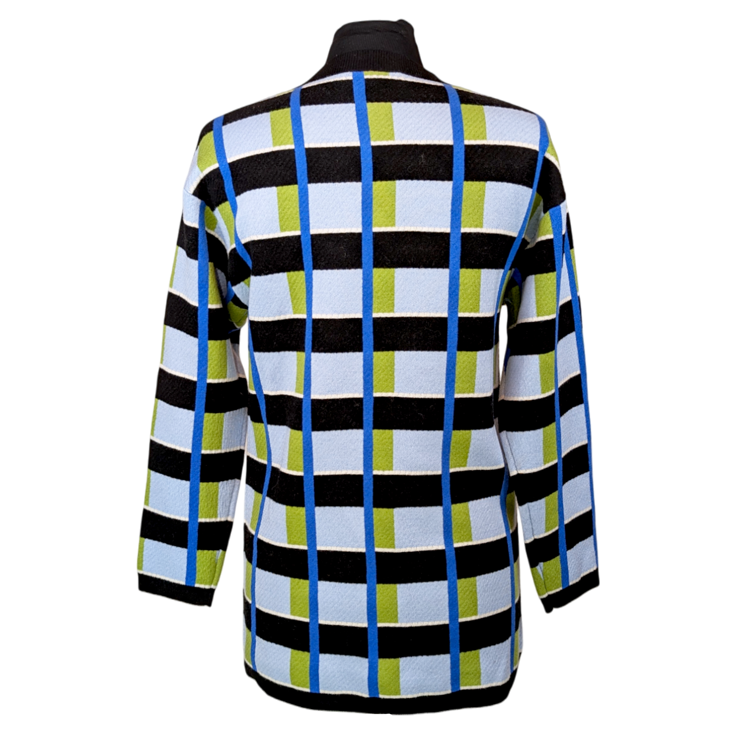 Jacquard Poodle Plaid Cardigan