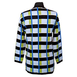 Jacquard Poodle Plaid Cardigan