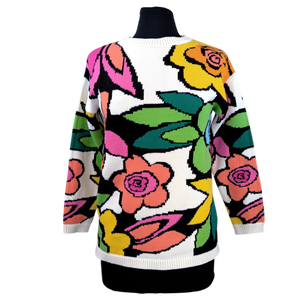 BRIGHT SPRING FLOWERS SWEATER