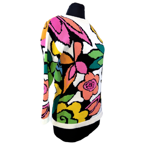 BRIGHT SPRING FLOWERS SWEATER