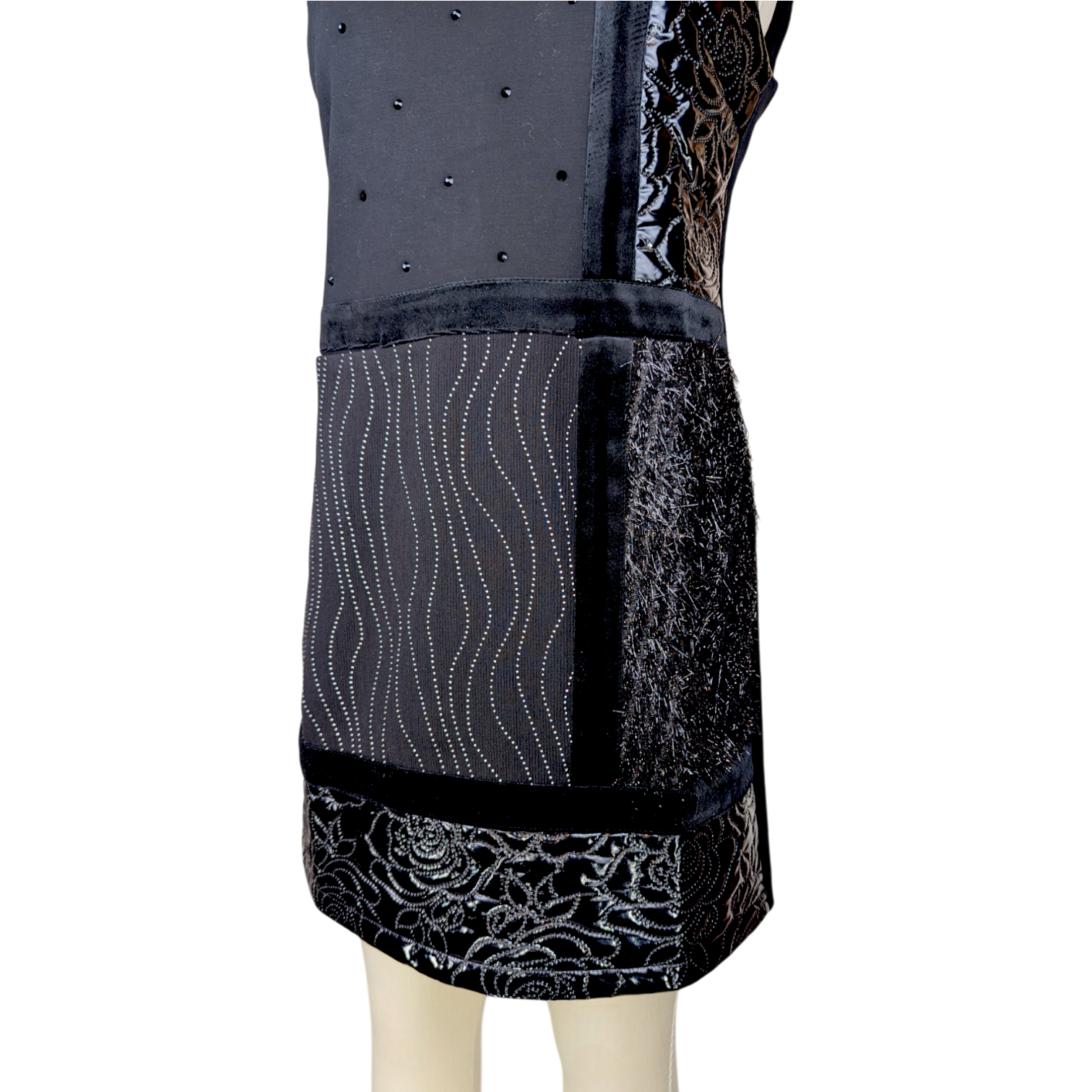 Night Out Mixed Media Sheath Dress