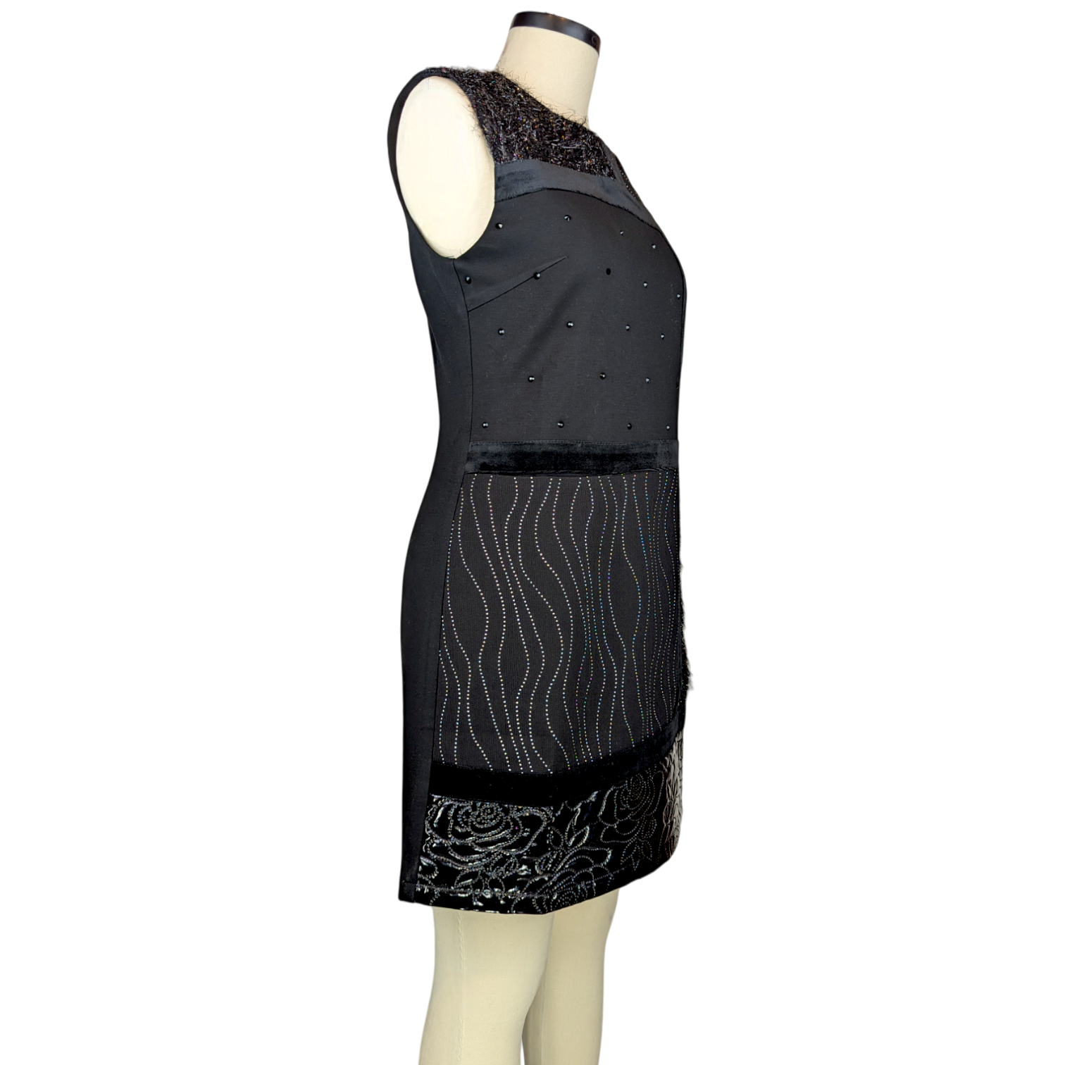 Night Out Mixed Media Sheath Dress