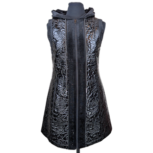 Glossy Quilted Floral Vest