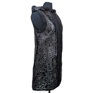Glossy Quilted Floral Vest