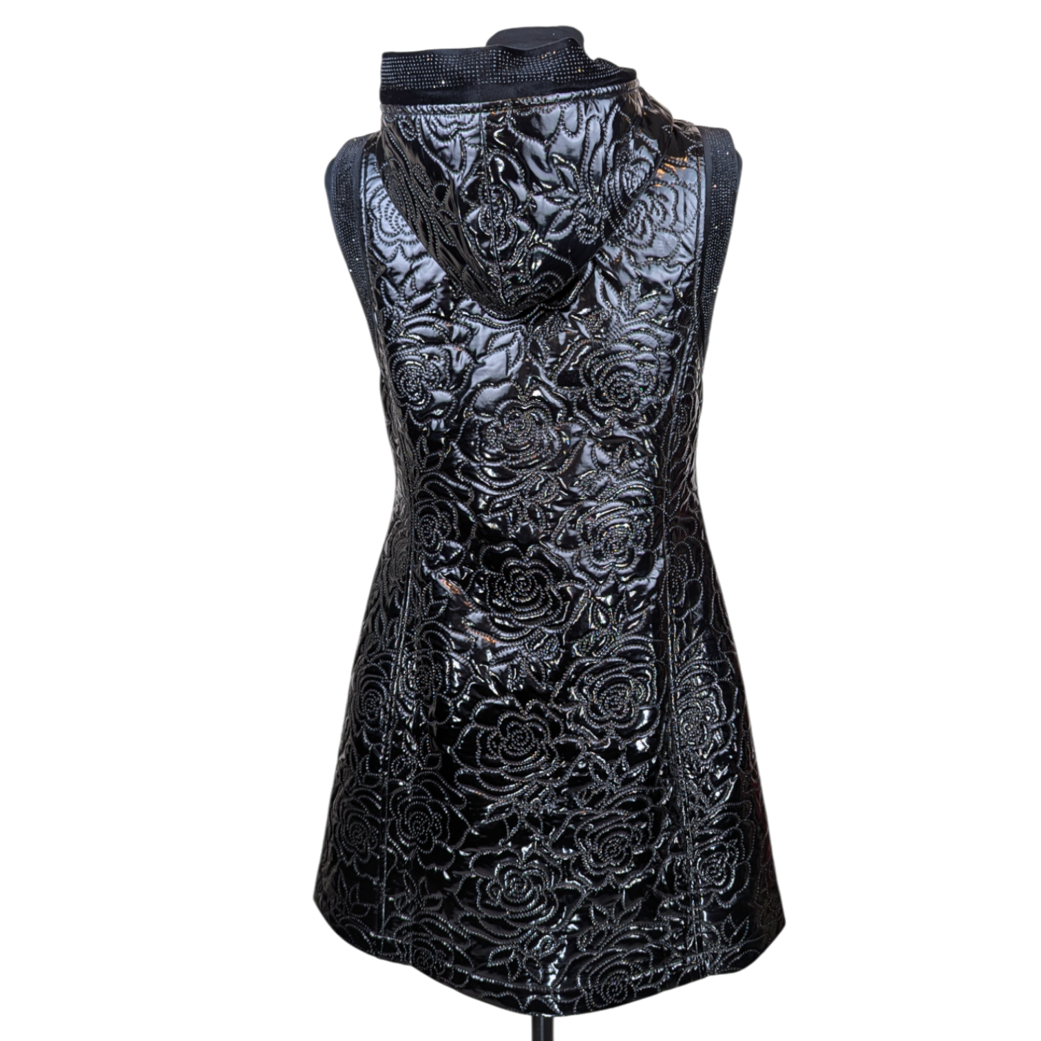 Glossy Quilted Floral Vest