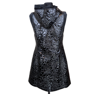 Glossy Quilted Floral Vest
