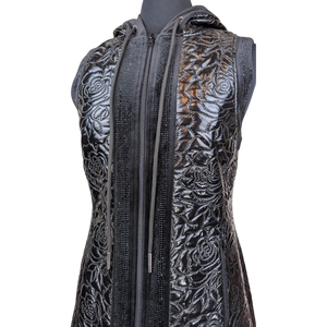 Glossy Quilted Floral Vest