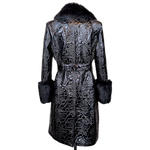 Load image into Gallery viewer, Glossy Quilted Floral Wrap Coat
