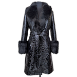 Load image into Gallery viewer, Glossy Quilted Floral Wrap Coat
