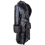 Load image into Gallery viewer, Glossy Quilted Floral Wrap Coat
