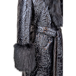 Load image into Gallery viewer, Glossy Quilted Floral Wrap Coat

