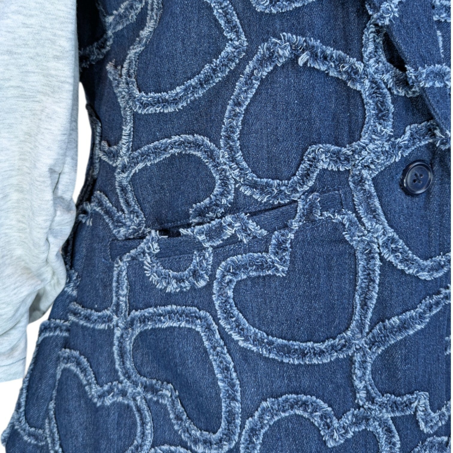 Hearts of Denim &. French Terry Mixed Blazer