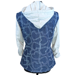 Hearts of Denim &. French Terry Mixed Blazer