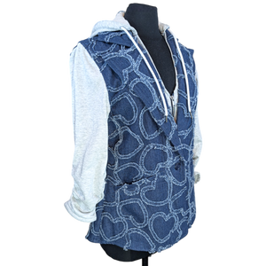 Hearts of Denim &. French Terry Mixed Blazer