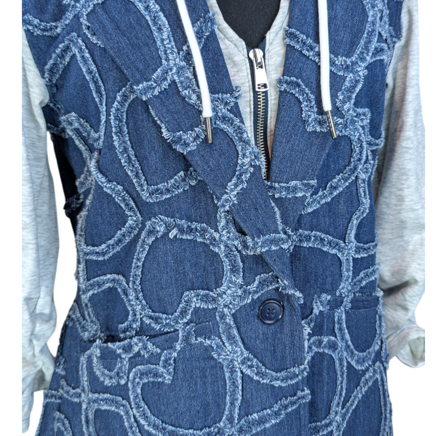 Hearts of Denim &. French Terry Mixed Blazer