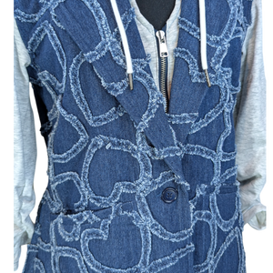 Hearts of Denim &. French Terry Mixed Blazer
