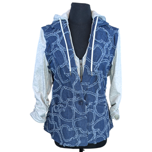 Hearts of Denim &. French Terry Mixed Blazer