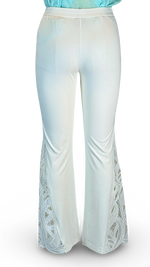 Load image into Gallery viewer, Knit Flare Pant w Sculpted lace insert
