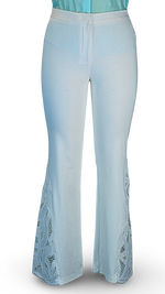 Load image into Gallery viewer, Knit Flare Pant w Sculpted lace insert
